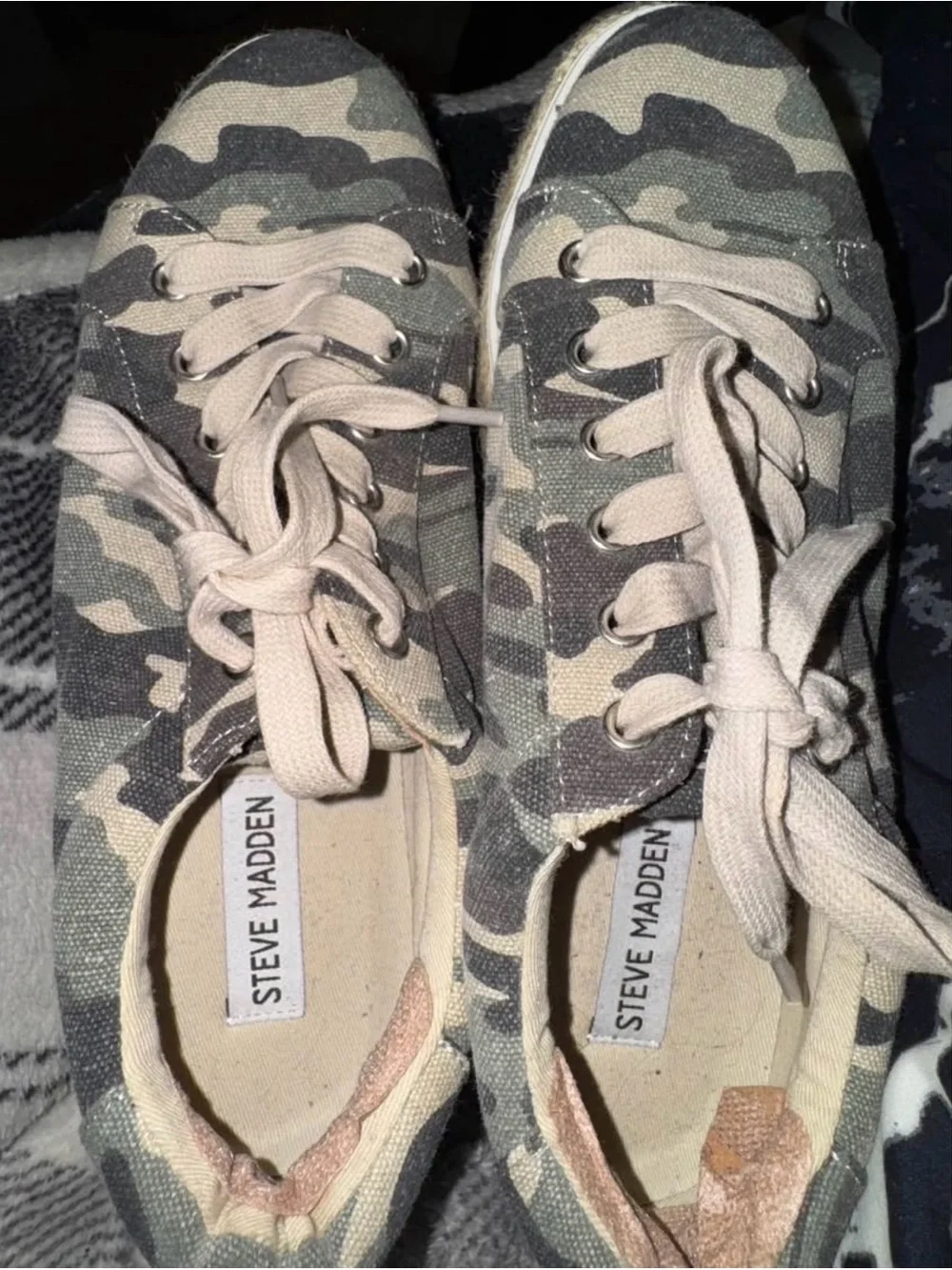 Steve Madden Camo Platform Sneaker in Green and Tan